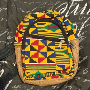Mini African print backpack